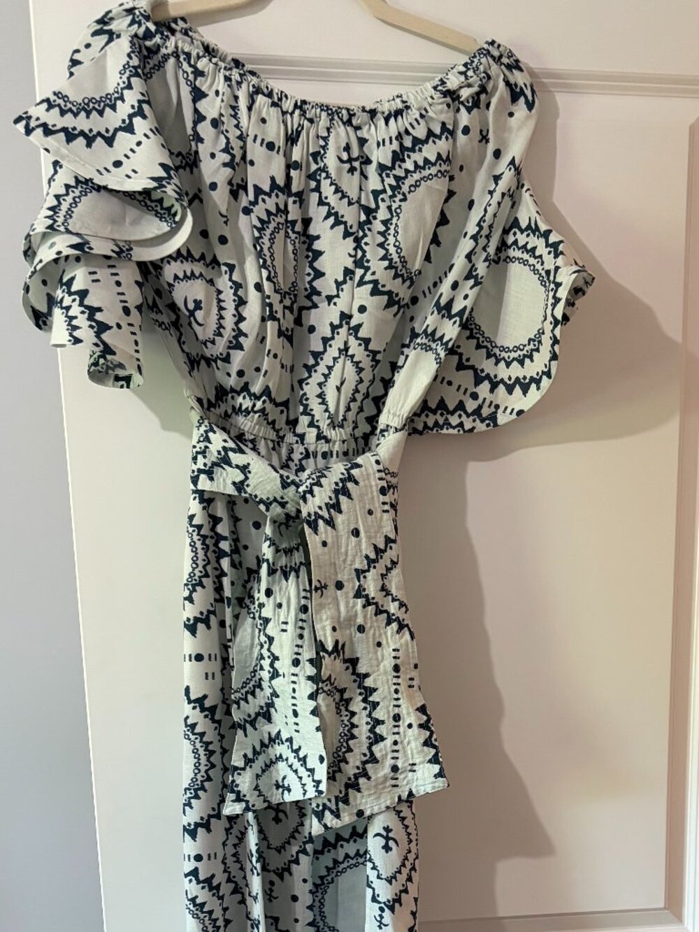 Andres Otalora Blue Off-Shoulder Maxi Dress